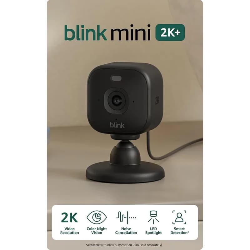 Blink Mini 2K+ Indoor Camera, 2-Pack